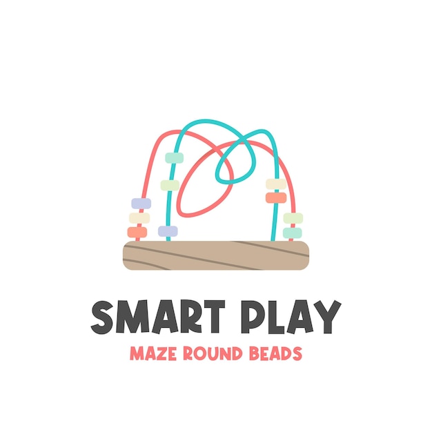 Maze Round Beads Vector Illustration Logo Children's Smart Toy