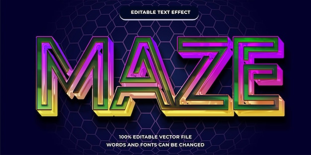 MAZE text modern style with editable font