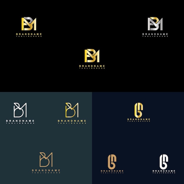 MB or BM alphabet letter logo vector deign