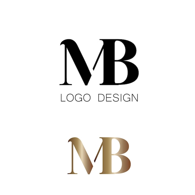 MB initial letter logo design icon