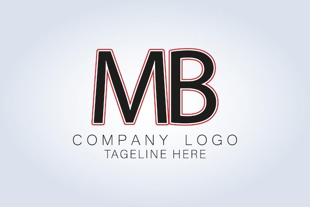 MB Letter Company Identity Logo Template Black Theme Abstract background