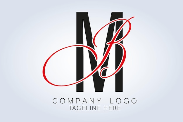 MB Letters Company Identity Logo Template Unique Color Theme Abstract background