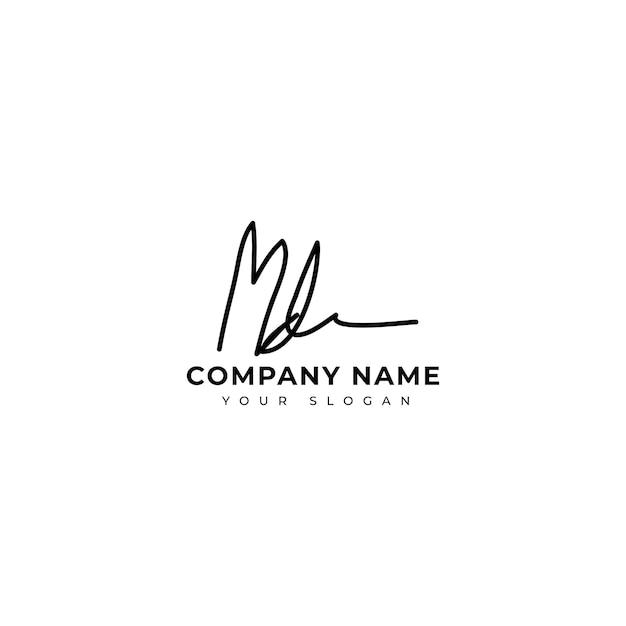 Md Initial signature logo vector design