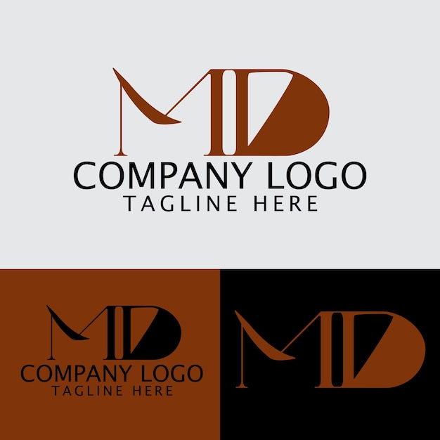 MD logo design modern unique style monogram creative icon symbol