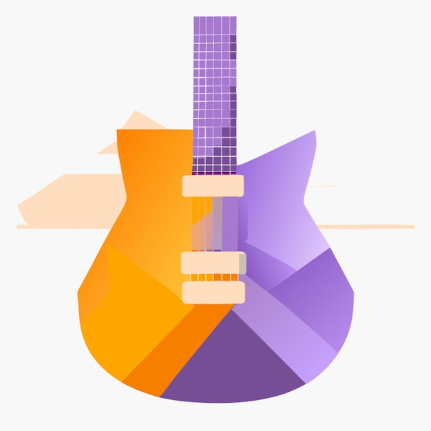 me a guitar design using the cubism trend vector illustration