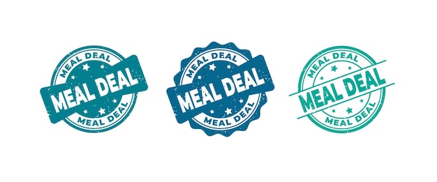 Vector meal deal sign or stamp grunge rubber on white background