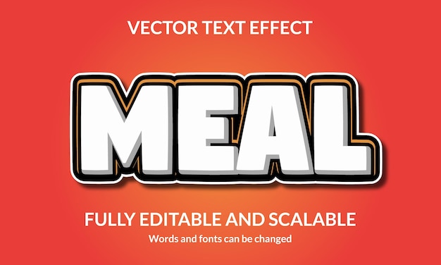 Meal Editable 3D text style effect