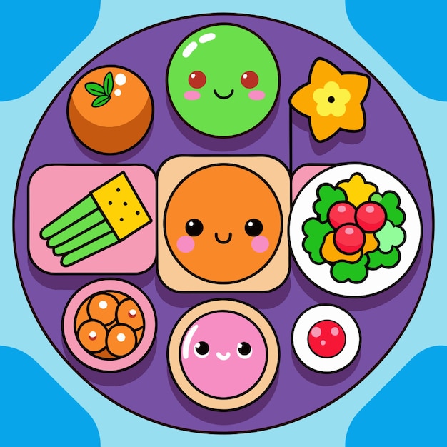 Vector meal prep vector illustration kawaii