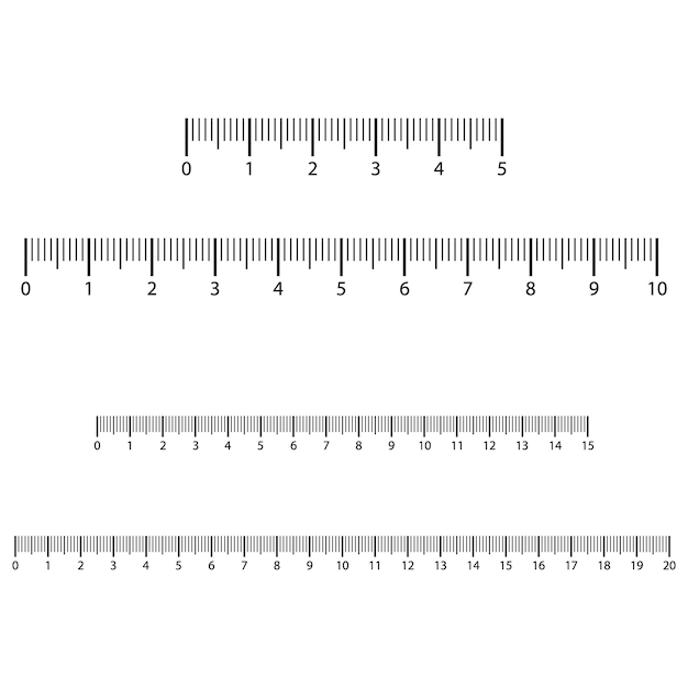 Measuring scale markup for rulers Vector illustration