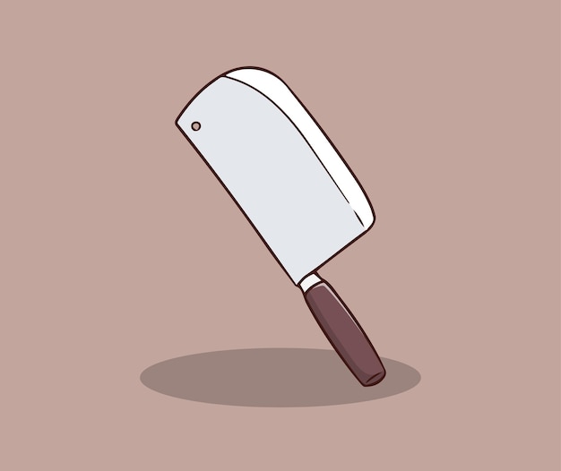 meat cutting knife hand drawing illustration