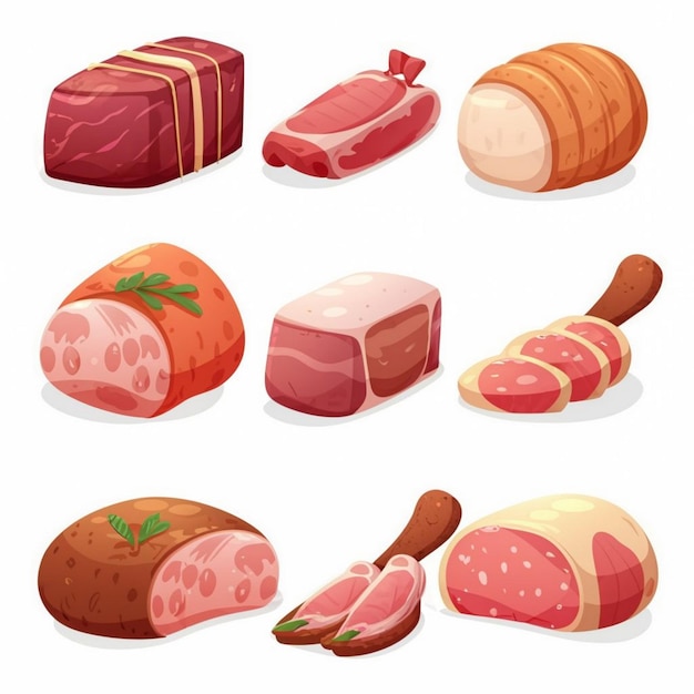 Meat design vector illustration set