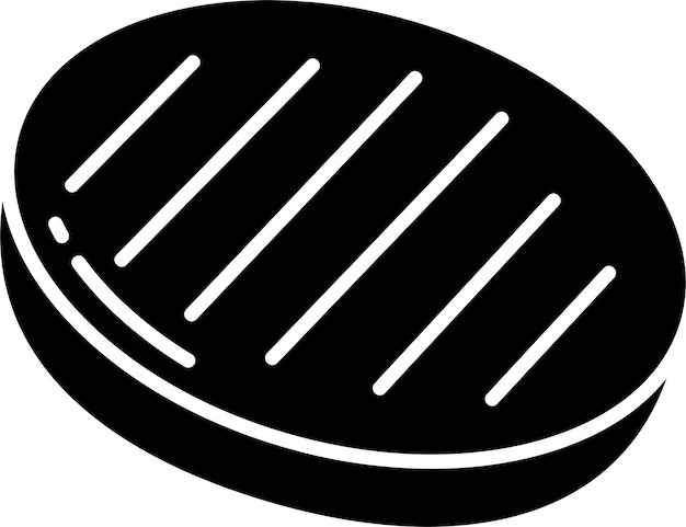 Vector meat patty solid glyph vector illustration