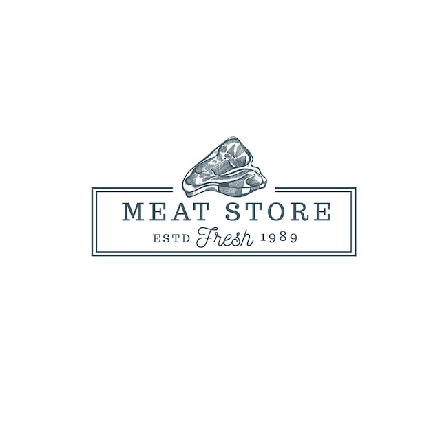 meat store food vintage logo