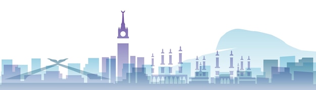 Mecca Transparent Layers Gradient Landmarks Skyline