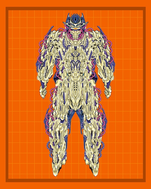 Mecha body robot illustration this is an ideal vector illustration for mascots and tattoos or Tshirt graphics