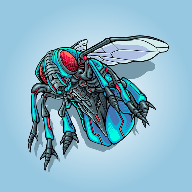 mecha flies illustration