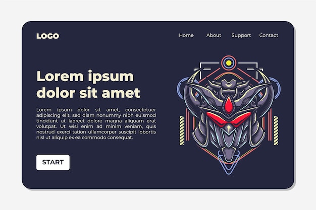 mecha robot head landing page