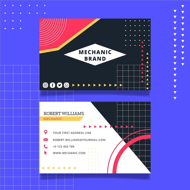 Mechanic business card template