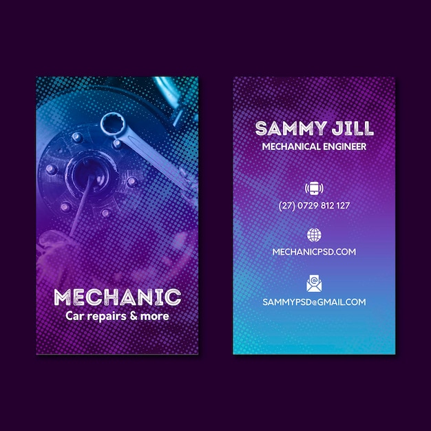 Mechanic car repair double sided business card