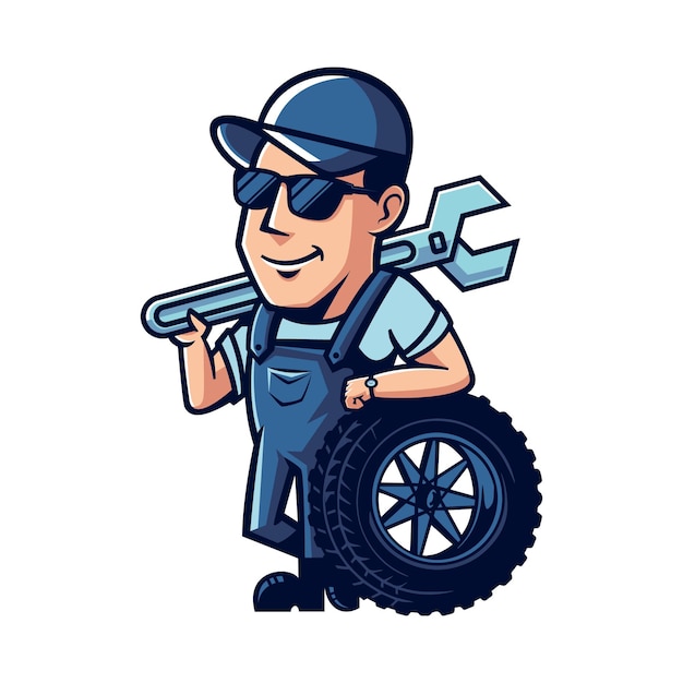 Mechanic cartoon mascot