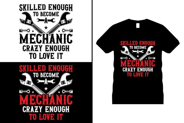 Mechanic Engineer T-shirt Design vector. Use for T shirts, mugs, stickers, etc.