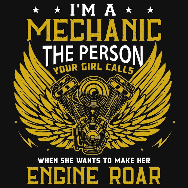 Mechanic or motorcycle rider tshirt design