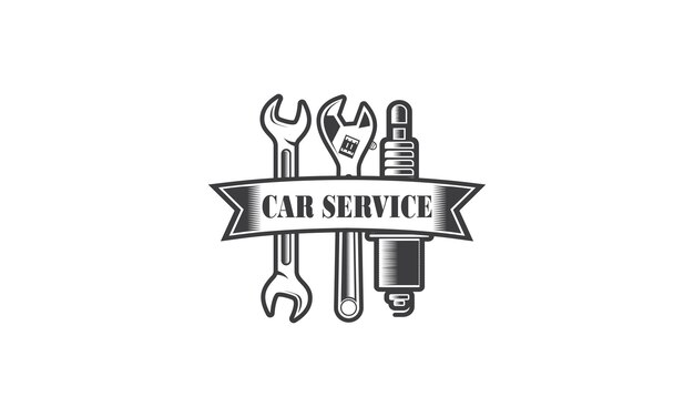 Vector mechanic services engineering repair logo design