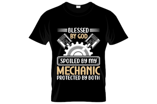 Vector mechanic t-shirt design or mechanic poster design or mechanic shirt design, quotes saying