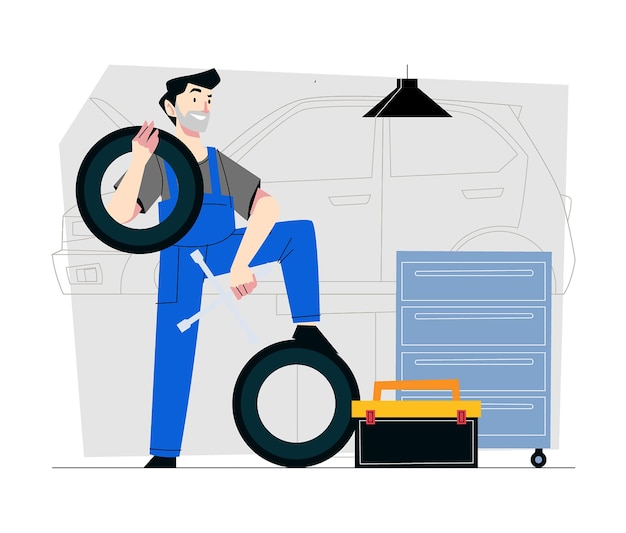 Vector mechanic vector illustration