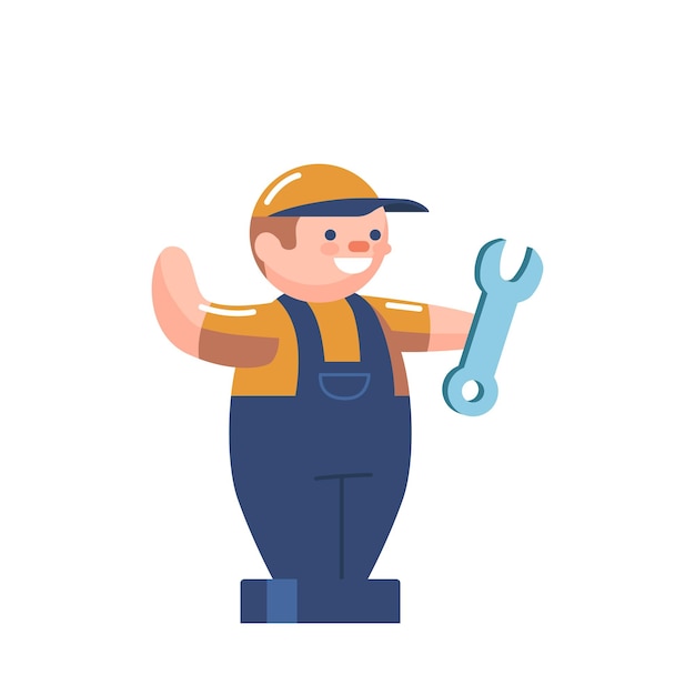 Mechanic with Wrench Inflatable Figure with Moving Arm Garage Worker Man in Uniform Balloon Character For Store Promo