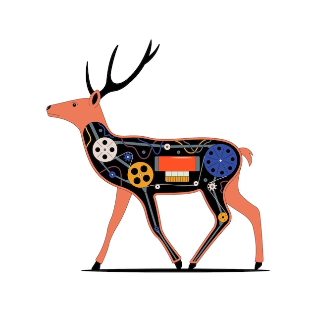 mechanical deer Outline