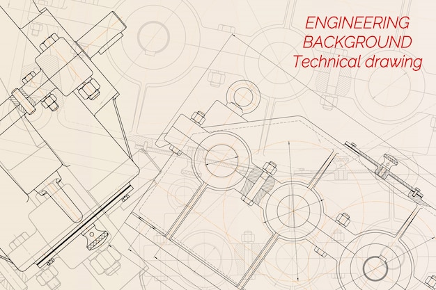 Vector mechanical engineering drawings