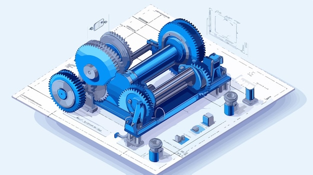 Vector mechanical engineering project concept engine draft