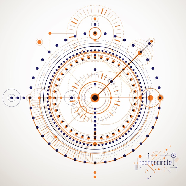 Mechanical engineering technology vector abstract background, cybernetic abstraction with innovative industrial schemes.