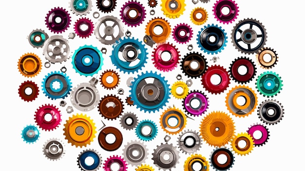 Vector mechanical wheels component mosaic