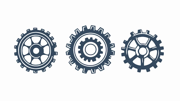 Mechanism System Gears Cog Wheel Icon Line Design