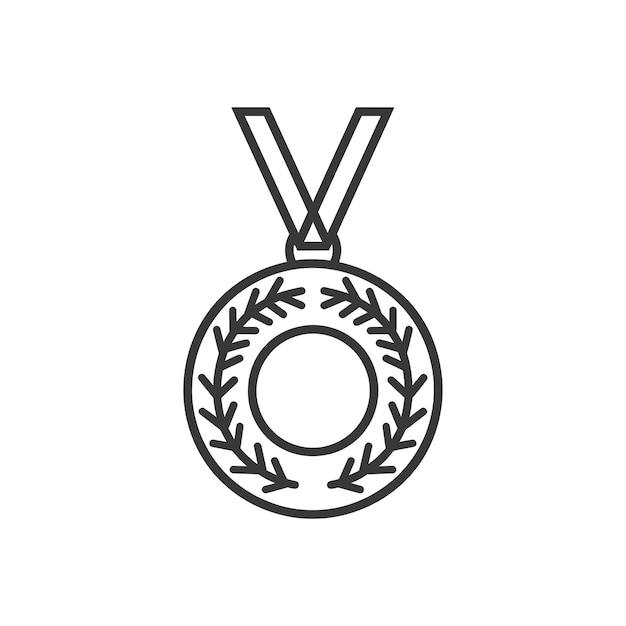 medal award in minimalist line art icon logo symbol