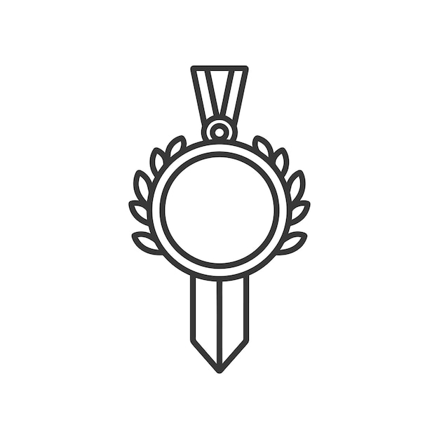 medal award in minimalist line art icon logo symbol