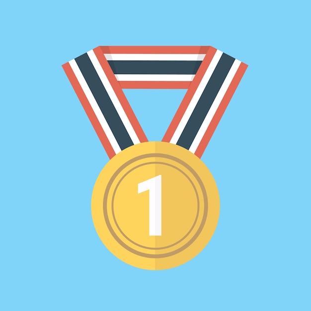 Medal icon flat design 