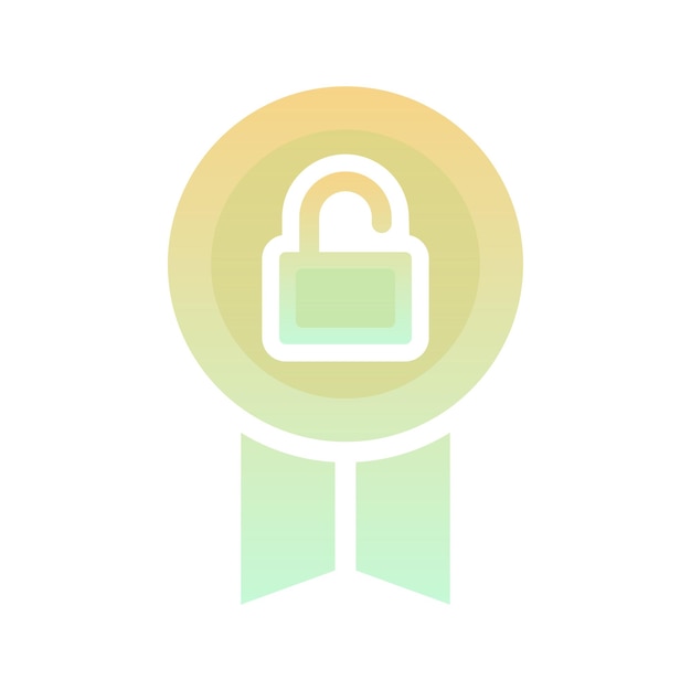 Vector medal padlock logo gradient design template icon