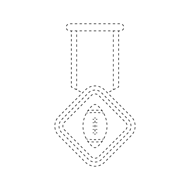 Medal tracing worksheet for kids