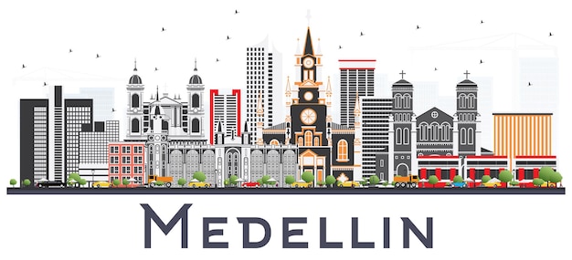 Medelln Colombia City Skyline with Gray Buildings