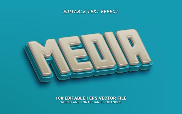 Vector media 3d style text effect