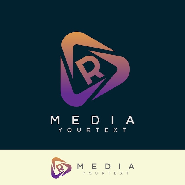 media initial Letter R Logo design