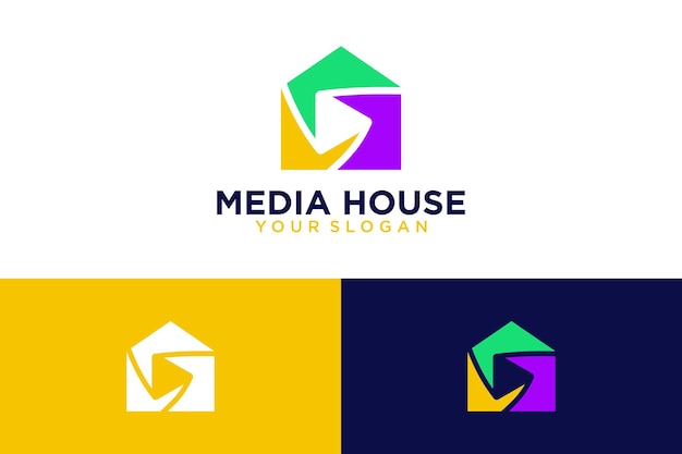 media logo design with house