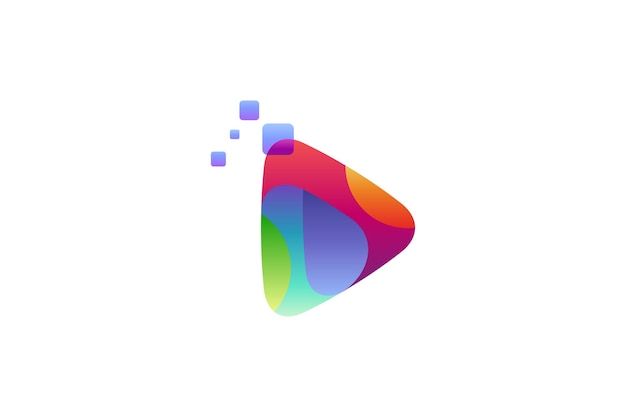 Media play or arrow colorful logo