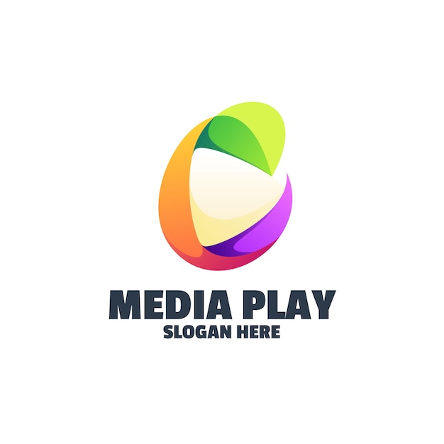 Media play colorful logo