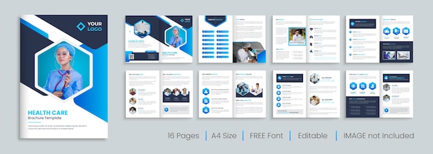 Medical 16 page bi-fold brochure template