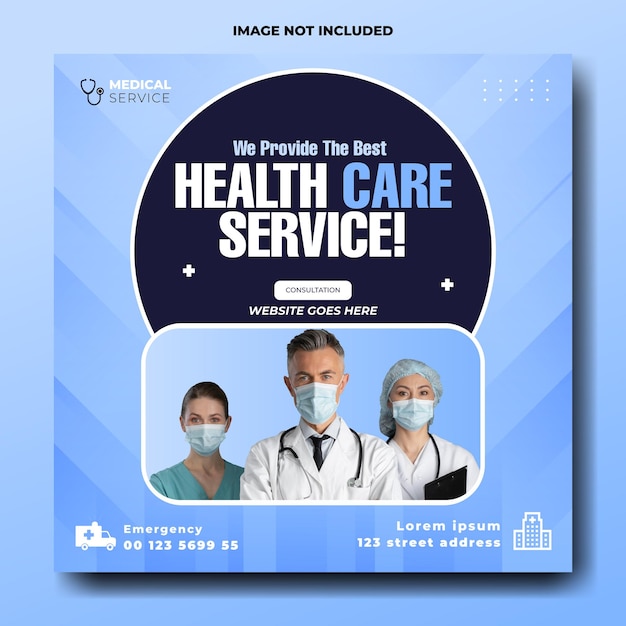 Medical ads promotional social media post template