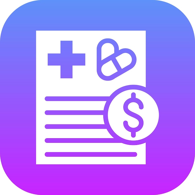 Medical Bill vector icon illustration of Health Checkup iconset